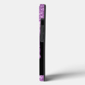Monogram für moderne Lila Glitzer-Tropfen Case-Mate iPhone Hülle (Rückseite / Links)