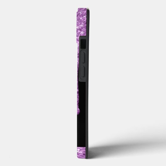 Monogram für moderne Lila Glitzer-Tropfen Case-Mate iPhone Hülle (Rückseite / Links)