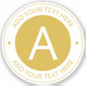 Monogram für moderne Logo-Stile | Gold Transparent Aufkleber (Vorderseite)