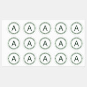 Monogram für moderne Logo-Stile | Grün/Weiß Etiketten (Blatt)