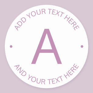 Monogram für moderne Logo-Stile   LILA Runder Aufkleber