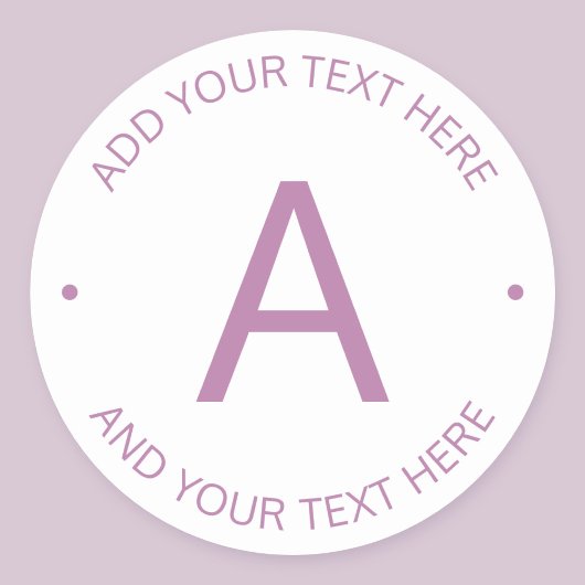 Monogram für moderne Logo-Stile | LILA Runder Aufkleber