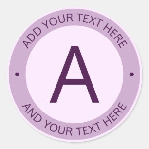 Monogram für moderne Logo-Stile LILA Runder Aufkleber
