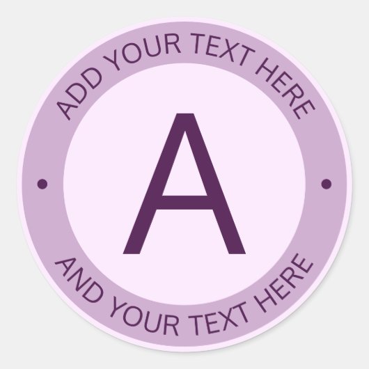 Monogram für moderne Logo-Stile | LILA Runder Aufkleber (Vorderseite)