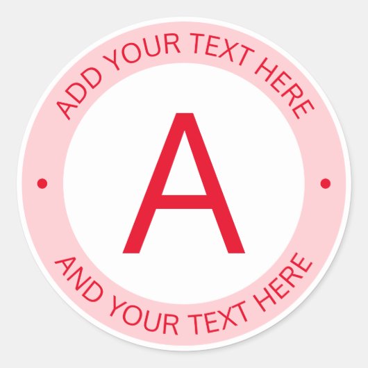 Monogram für moderne Logo-Stile | Rot Runder Aufkleber (Vorderseite)