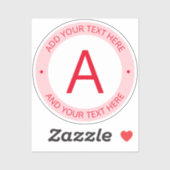 Monogram für moderne Logo-Stile | Rot transparent Aufkleber (Blatt)