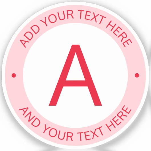 Monogram für moderne Logo-Stile | Rot transparent Aufkleber (Vorderseite)