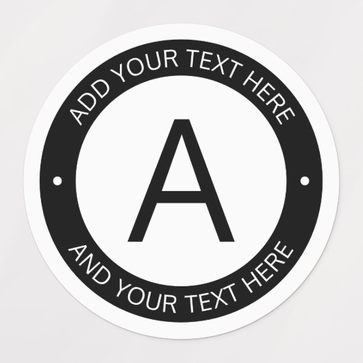 Monogram für moderne Logo-Stile | Schwarz/Weiß Etiketten (Design 2)