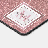 Monogram für moderne Rose Gold Glitzer Schreibtischunterlage (Ecke)