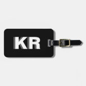 Monogram für moderne Schwarzweiß-Weißblöcke Gepäckanhänger (Vorderseite horizontal)