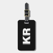 Monogram für moderne Schwarzweiß-Weißblöcke Gepäckanhänger (Vorderseite vertikal)