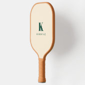 Monogram für modernes grünes Schachbrett Pickleball Schläger (Links)