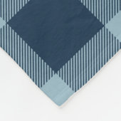 Monogram für Navy und Light Blue Buffalo Karo Fleecedecke (Ecke)