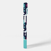 Monogram für Navy und Pink Ikat Paisley Case-Mate iPhone Hülle (Rückseite / Rechts)