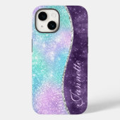 Monogram für niedliche Iridescent Lavendel Imitats Case-Mate iPhone Hülle (Rückseite)