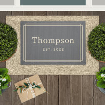 Monogram für personalisierte Graubeige-Familiennam