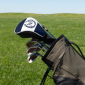 Monogram für personalisierte Navy & White Laurel W Golf Headcover (In SItu)