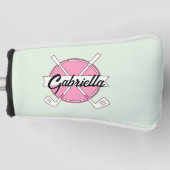 Monogram für Personalisierte, rosa-farbene Golfklu Golf Headcover (Vorderseite)