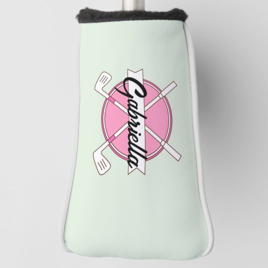 Monogram für Personalisierte, rosa-farbene Golfklu Golf Headcover (Rotieren 90)