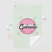 Monogram für Personalisierte, rosa-farbene Golfklu Golfhandtuch (Insitu)
