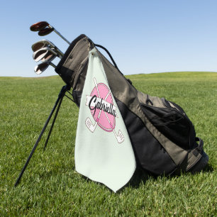 Monogram für Personalisierte, rosa-farbene Golfklu Golfhandtuch