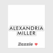 Monogram für personalisierten Namen Moderne Schwar Aufkleber (Blatt)