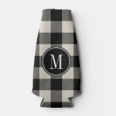 Monogram für Schwarz-Beige Buffalo-Karo Flaschenkühler (Vorderseite)