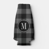 Monogram für Schwarz-Grau-Buffalo-Karo Flaschenkühler (Vorderseite)