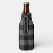 Monogram für Schwarz-Grau-Buffalo-Karo Flaschenkühler (Flasche Rückseite)