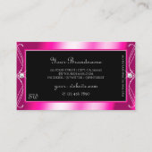 Monogram für Schwarz-Rosa-Sparkle-Diamanten Visitenkarte (Rückseite)