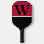 Monogram für Schwarz-Rot-Uni Pickleball Schläger (Rückseite)