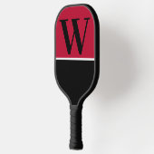 Monogram für Schwarz-Rot-Uni Pickleball Schläger (Links)
