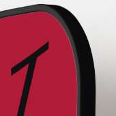 Monogram für Schwarz-Rot-Uni Pickleball Schläger (Linke Seite)