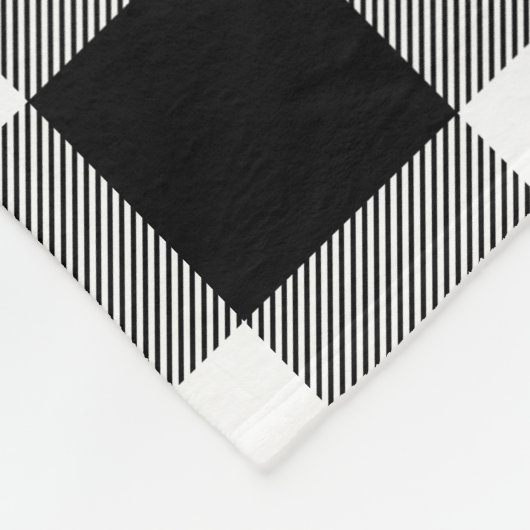 Monogram für Schwarz-Weiß-Buffalo-Karo Fleecedecke (Ecke)