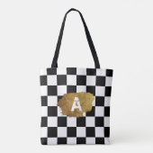 Monogram für Schwarz-Weiß-Schachgold-Abzeichen Tasche (Rückseite)