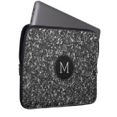 Monogram für Schwarze Imitat Glitzer Laptopschutzhülle (Vorne Rechts)