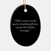 Monogram für Schwarzweißschneeflocken-Musiknoten Keramik Ornament (Hinten)