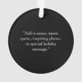 Monogram für Schwarzweißschneeflocken-Musiknoten Ornament (Rückseite)