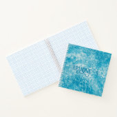 Monogram für Sky Blue & White Coral Texture Notizblock (Innenseite)