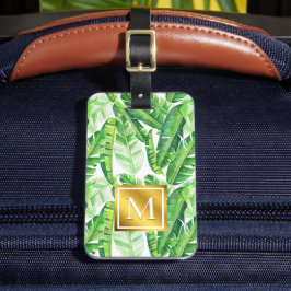 Monogram für tropische Palm-Blätter Gepäckanhänger