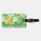 Monogram für tropische Palm-Blätter Gepäckanhänger (Vorderseite horizontal)