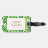 Monogram für tropische Palm-Blätter Gepäckanhänger (Rückseite horizontal)