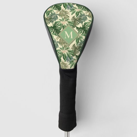 Monogram für tropische Palm-Blätter Golf Headcover (Vorderseite)