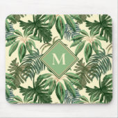 Monogram für tropische Palm-Blätter Mousepad (Vorne)