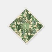 Monogram für tropische Palm-Blätter Serviette (Ecke)