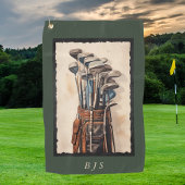 Monogram für Watercolor Golf Bags Golfhandtuch