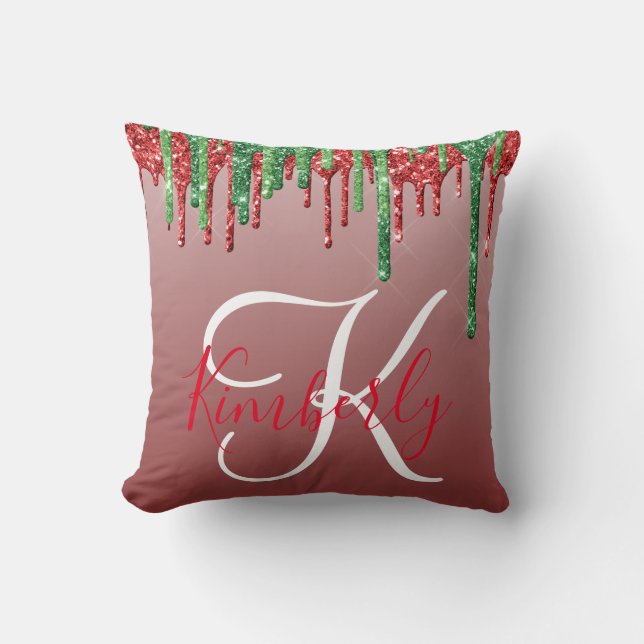 Monogram für Weihnachts-Glitzer Kissen (Vorderseite)