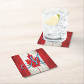 Monogram für Wiedersehen-Flag der Canada-Familie Rechteckiger Pappuntersetzer (Vor Ort)