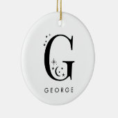 Monogram G Celestie Name Keramik Ornament (Rechts)