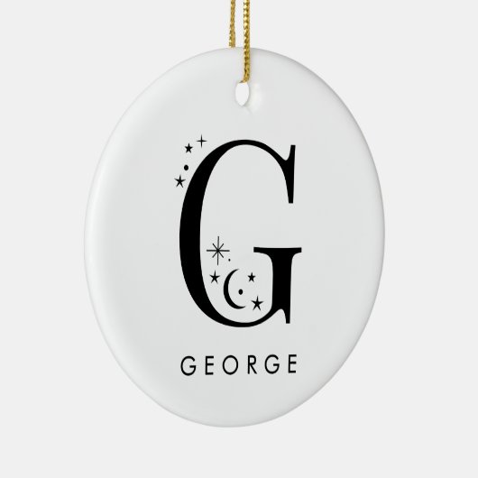 Monogram G Celestie Name Keramik Ornament (Rechts)